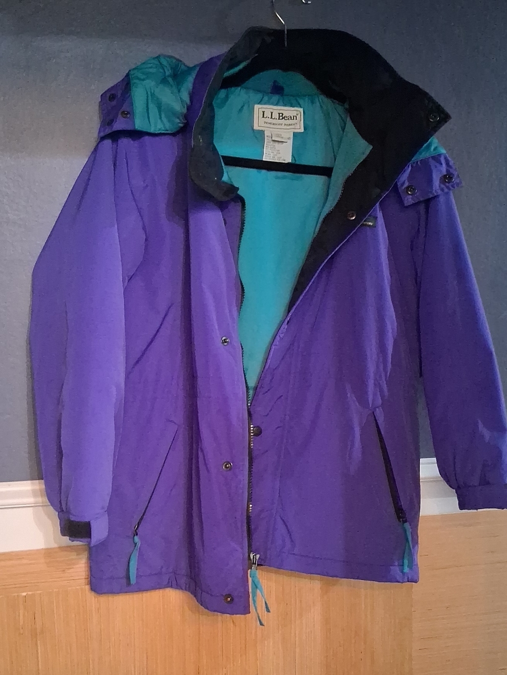 L.L. Bean Purple Ski Jacket with Teal Inner Lining